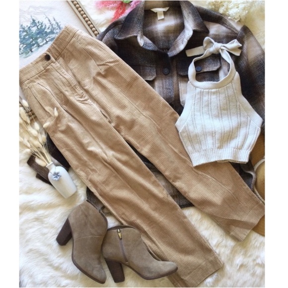 H&M Vintage Farmhouse High Waisted Corduroy Slacks - Picture 8 of 11